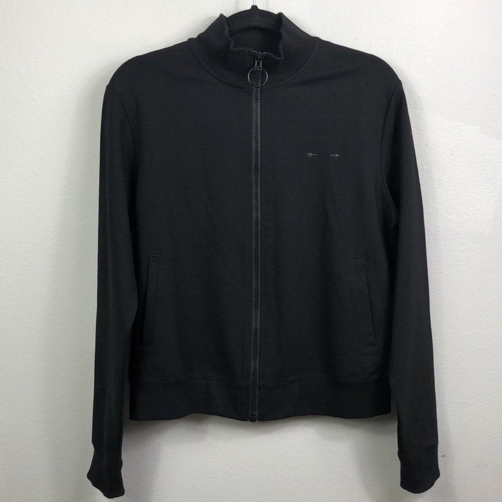 The Upside Sporty Full Zip Black Performance Jacket 8 Athletic Athleisure Luxe